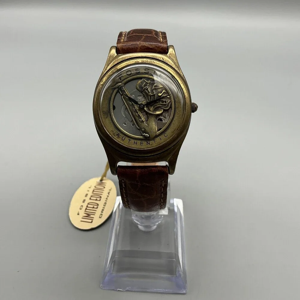 Vintage Fossil LE-0427 Unisex Watch 34mm Saxophone Music Limited New Battery